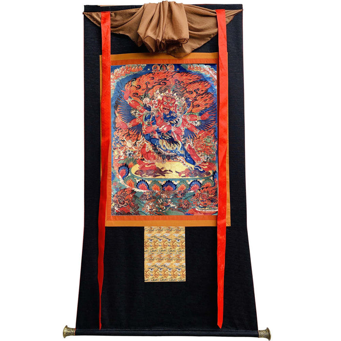 Vajrakilaya in Yab Yum Thangka - Tibetan thangka painting, view 8
