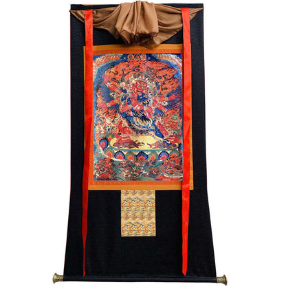 Vajrakilaya in Yab Yum Thangka - Tibetan thangka painting, view 8