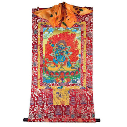 Vajrapani - Tibetan thangka painting, detailed view