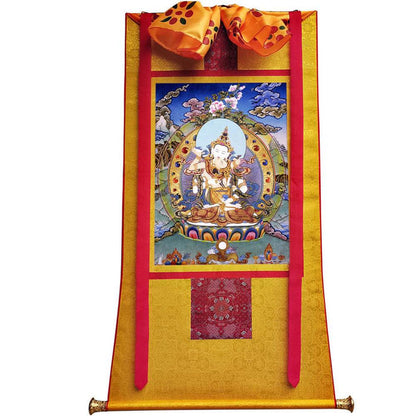 Vajrasattva in Yab Yum - Tibetan thangka painting, view 6