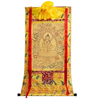 Vajrasattva - Tibetan thangka painting, close-up detail