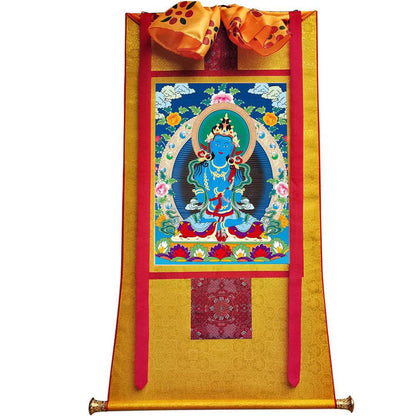 Vajrasattva - Tibetan thangka painting, view 6