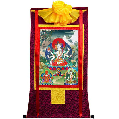 Victorious Crown Ushnisha Vijaya - Tibetan thangka painting, view 5