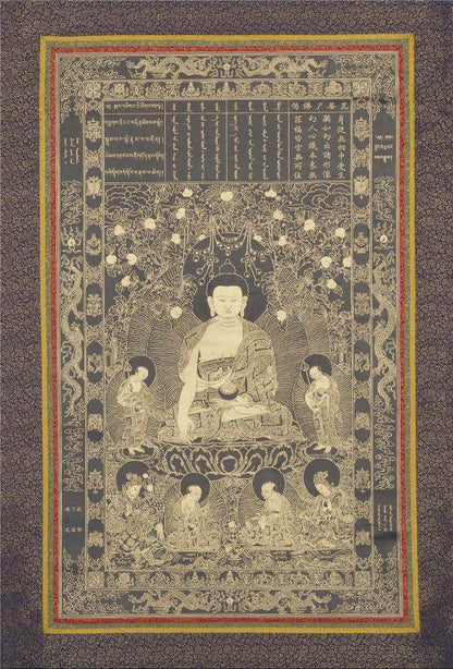 Vipasyin - Tibetan thangka painting, front view