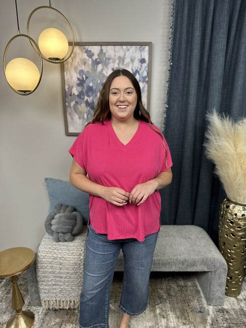 My Favorite Part Women's Hi-Lo Ribbed Knit Top