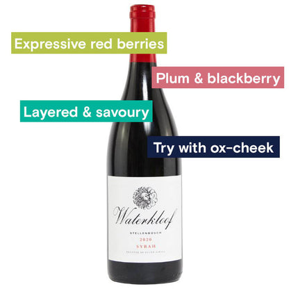 Waterkloof Syrah bottle and tasting notes