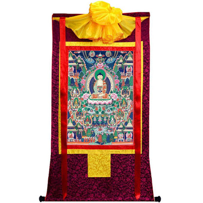 Western Pure Land of Ultimate Bliss - Tibetan thangka painting, view 5