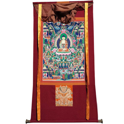 Western Pure Land of Ultimate Bliss - Tibetan thangka painting, view 7