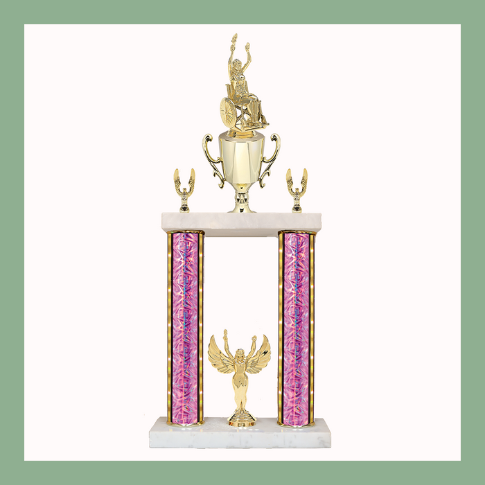 Wheelchair Marble Two Poster Trophy