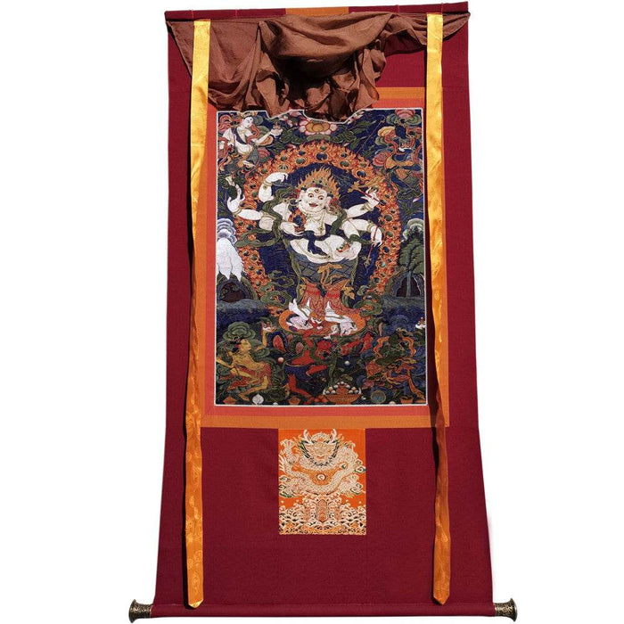 White Mahakala - 17th Century Old Version - Tibetan thangka painting, view 7