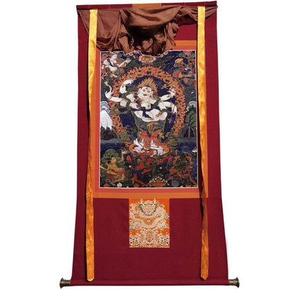 White Mahakala - 17th Century Old Version - Tibetan thangka painting, view 7