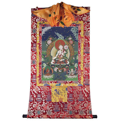 White Tara Image - Tibetan thangka painting, view 7