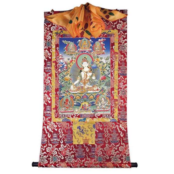 White Tara Image - Tibetan thangka painting, view 7