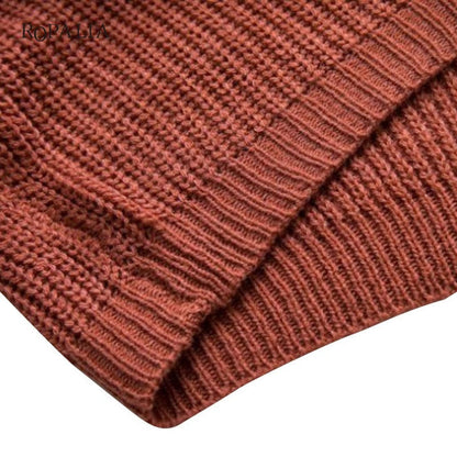 Women Knitted Pullover V Neck Sweater-TopOnlineBargains.Com