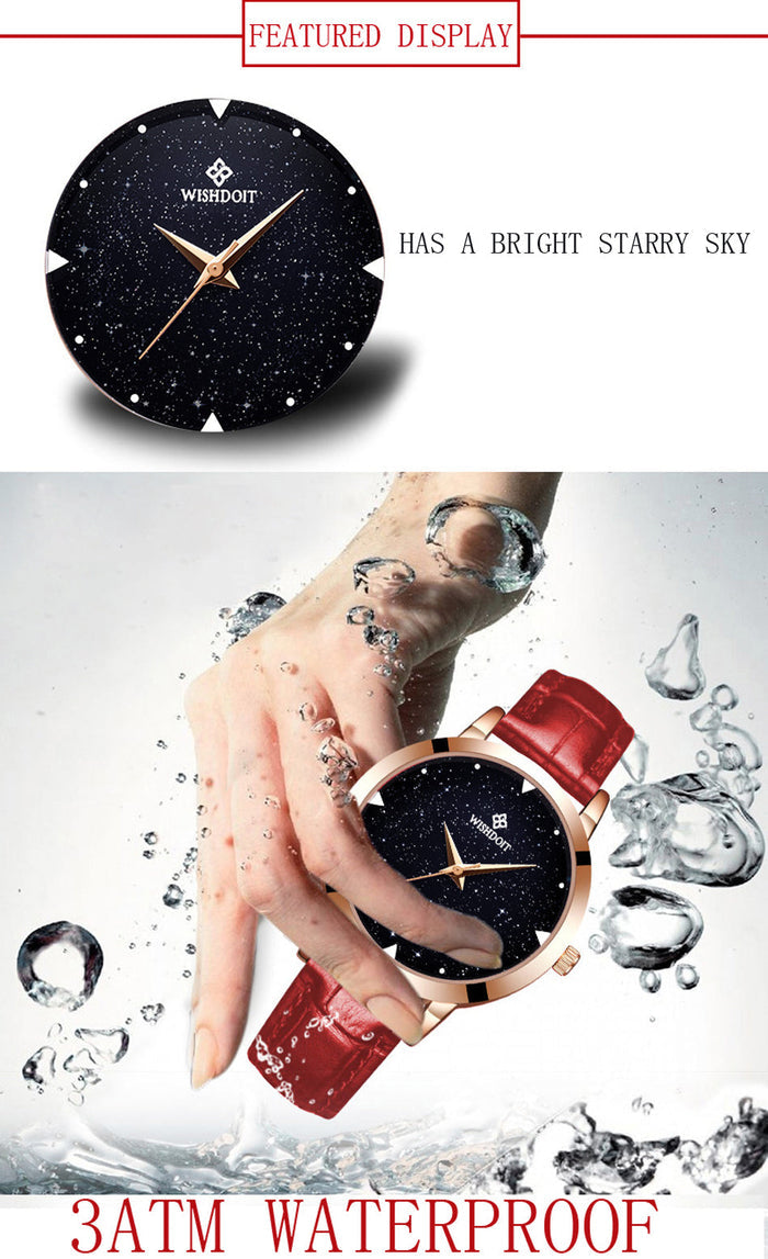Women's Starry Sky Leather Dress Watch-TopOnlineBargains.Com