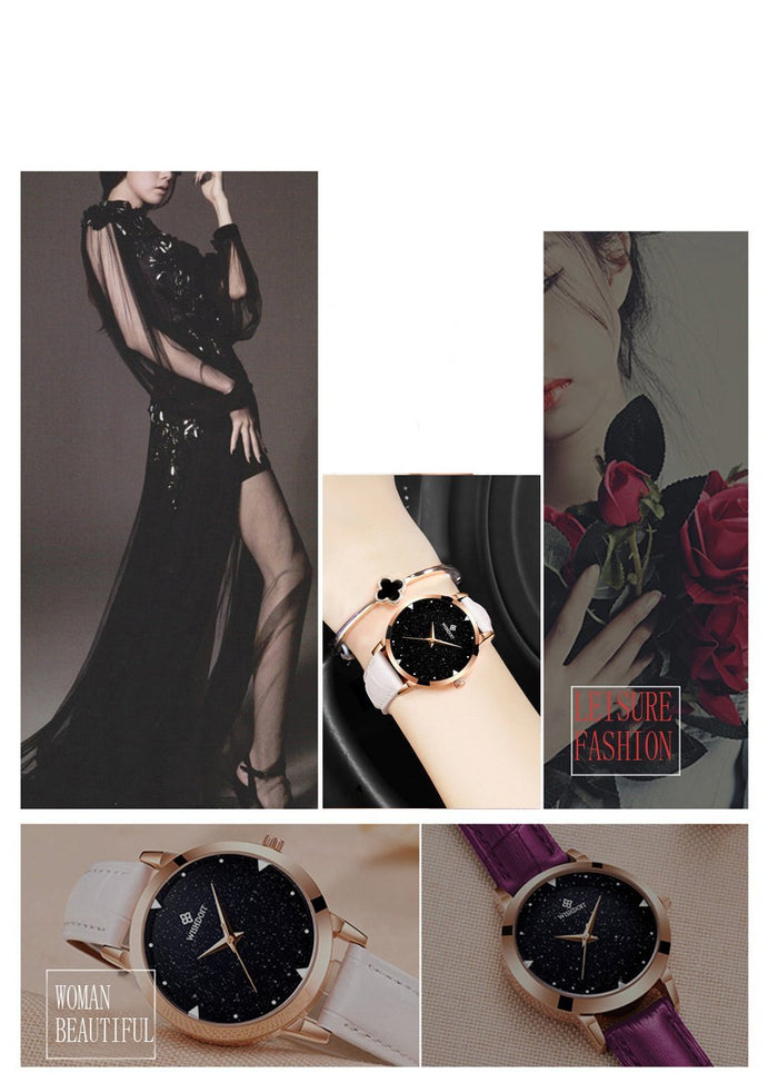 Women's Starry Sky Leather Dress Watch-TopOnlineBargains.Com