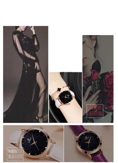 Women's Starry Sky Leather Dress Watch-TopOnlineBargains.Com