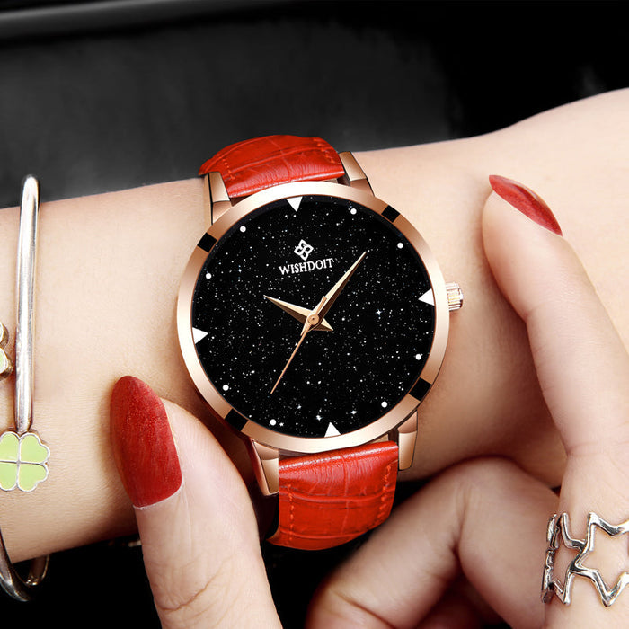Women's Starry Sky Leather Dress Watch-TopOnlineBargains.Com