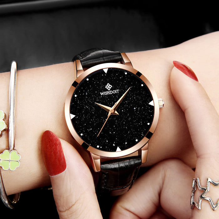 Women's Starry Sky Leather Dress Watch-TopOnlineBargains.Com
