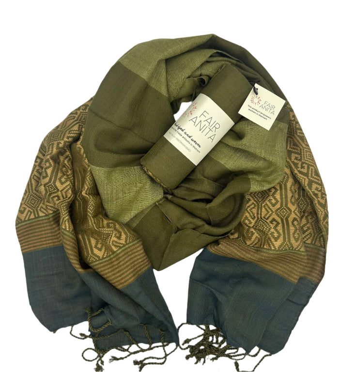 Woven Scarf Mossy Hillside