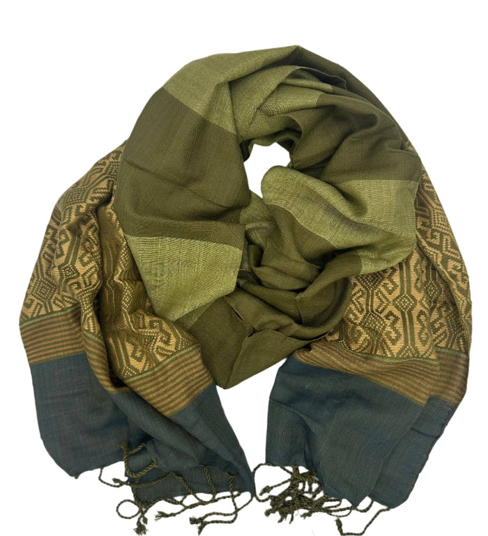 Woven Scarf Mossy Hillside