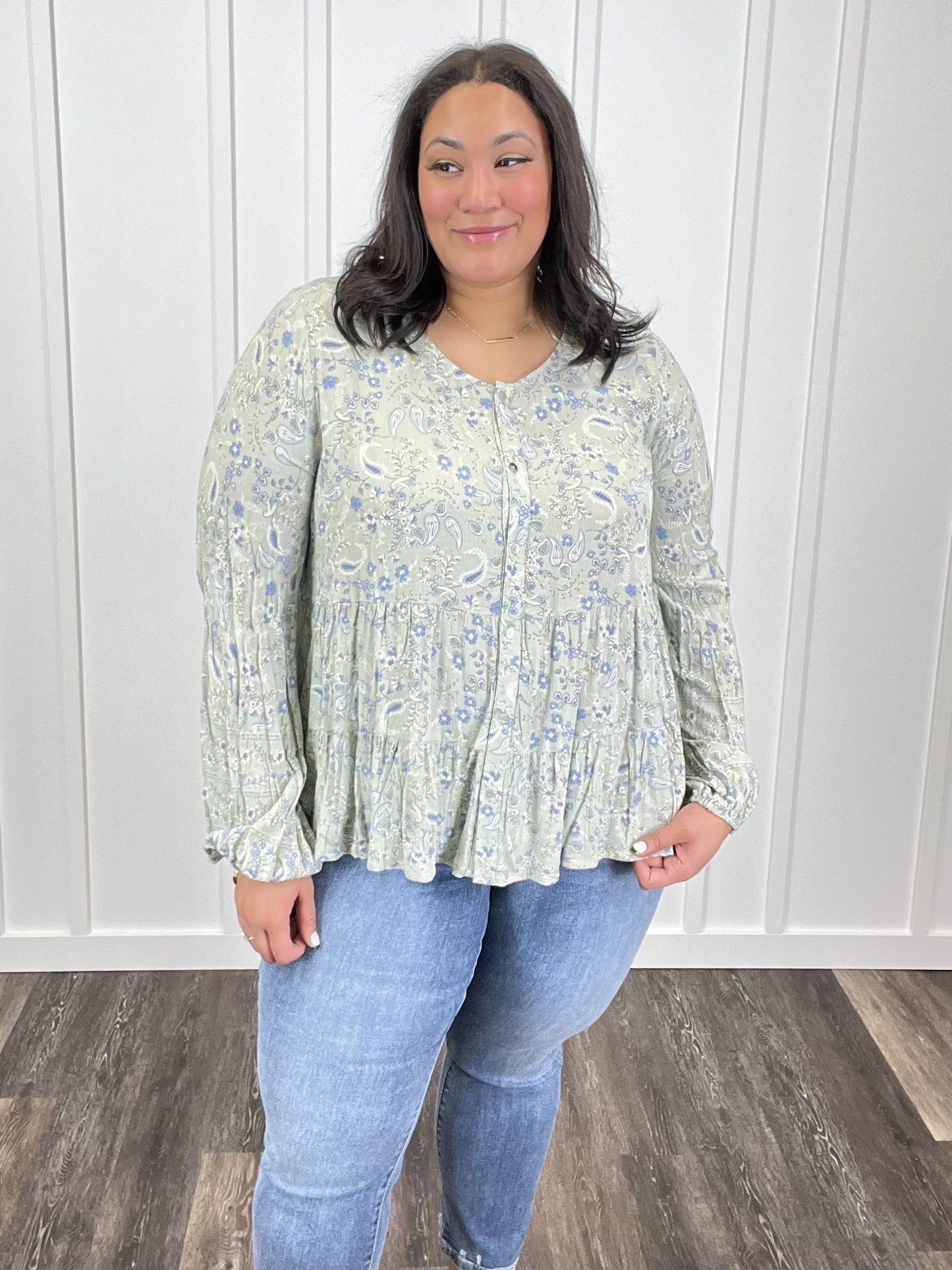 Music Is Life Women's Paisley Long Sleeve Top